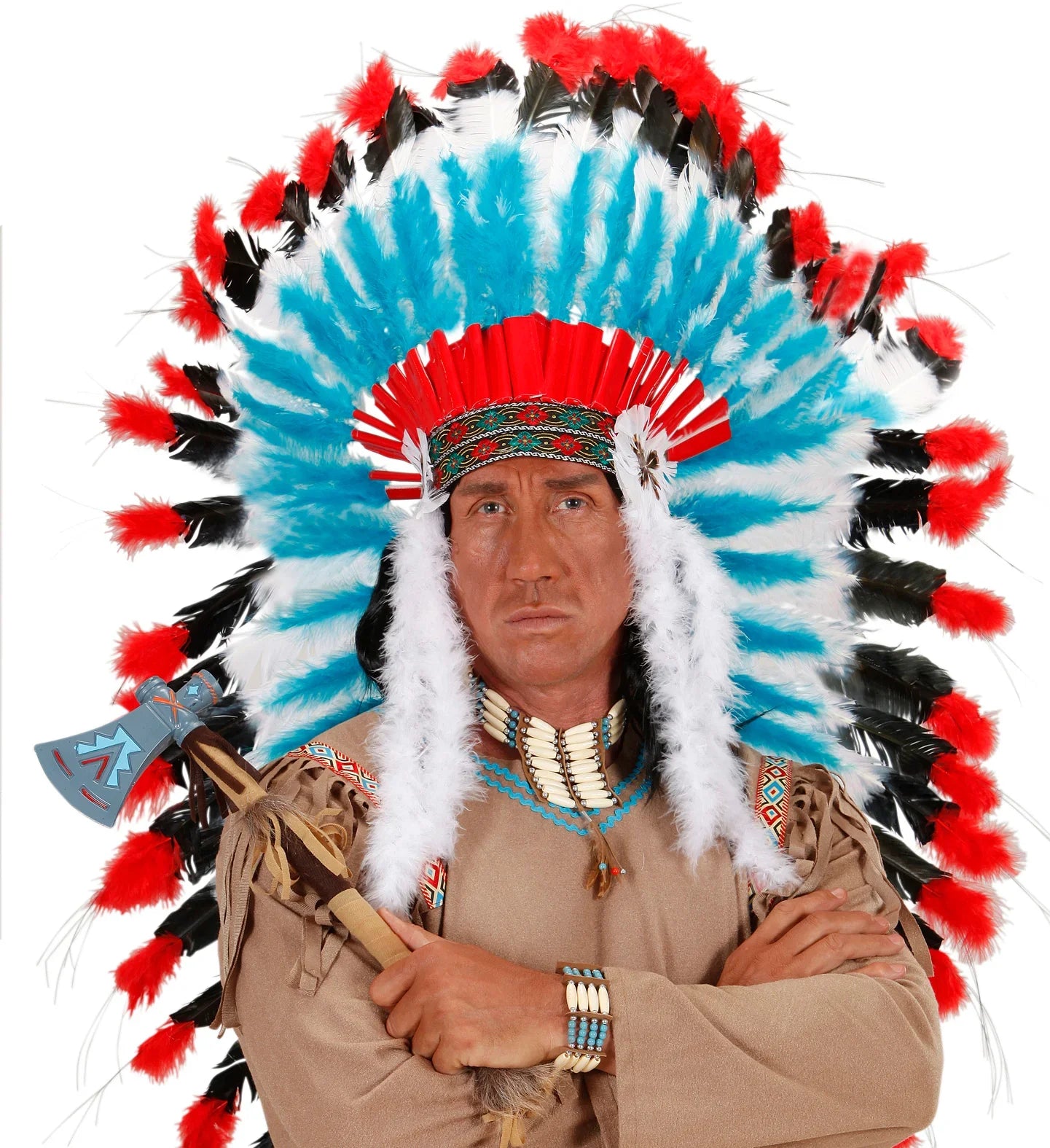 Collar Indio Decorado con Plumas Complementos Indios Widmann